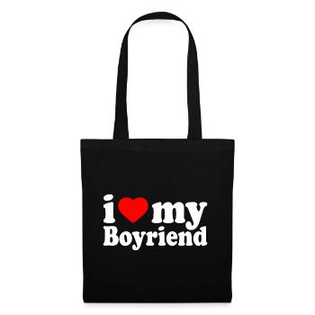 I love my boyfriend - Sac en tissu - noir - Devant