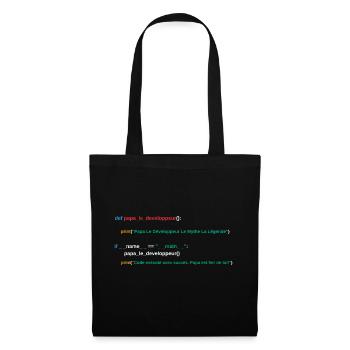 Code du programme Papa développeur - Sac en tissu - noir - Devant
