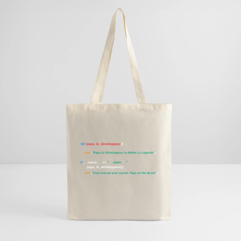 Code du programme Papa développeur Sac en tissu