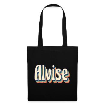 Alvise Retro T-Shirt Vintage T-Shirt Geschenkidee - Stoffbeutel - Schwarz - Vorne