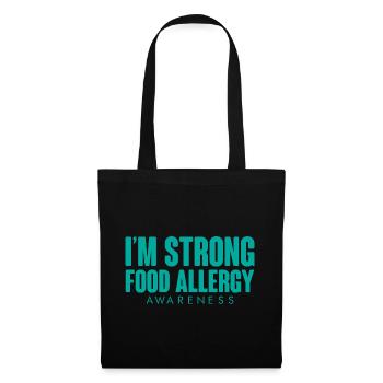 Je suis fort, sensibilisation aux allergies alimentaires - Sac en tissu - noir - Devant