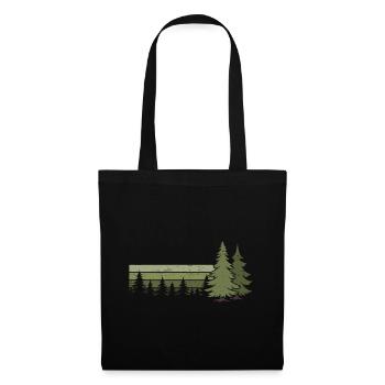 Forêt Arbres Nature Nature Amoureux Nature Conifère - Sac en tissu - noir - Devant