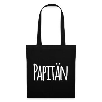 Papitän Funny Pun Capitaine Papa Ancre - Sac en tissu - noir - Devant