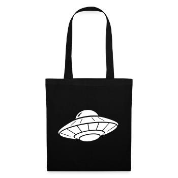 UFO Raumschiff Clean Silhouette Vektor - Stoffbeutel - Schwarz - Vorne