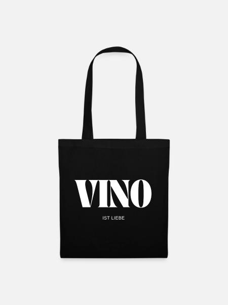 Vino ist Liebe - Stoffbeutel - Schwarz