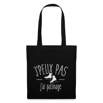 Je peux pas j'ai patinage - Sac en tissu - noir - Devant