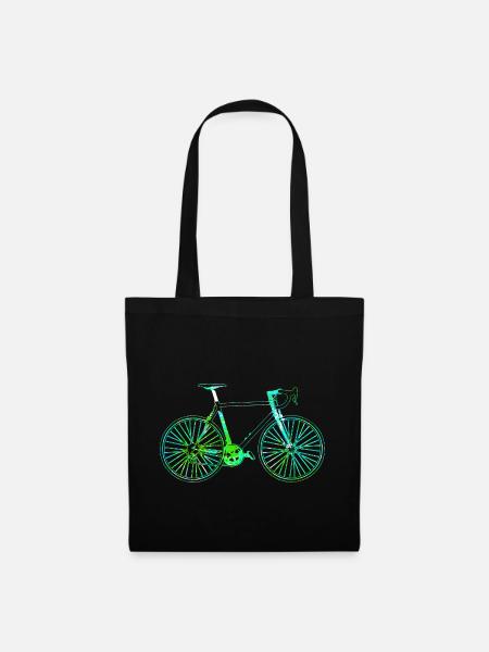 Bicycle cyclist cycling bike wheel gift - Tote Bag - black