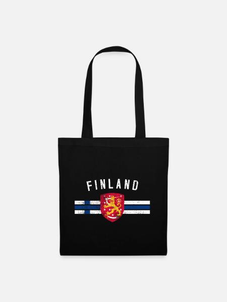 Finlandia retro vintage jersey - Torba materiałowa - czarny