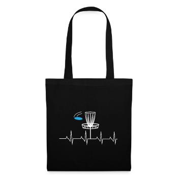 Chemise de battement de coeur de disc golf - Sac en tissu - noir - Devant