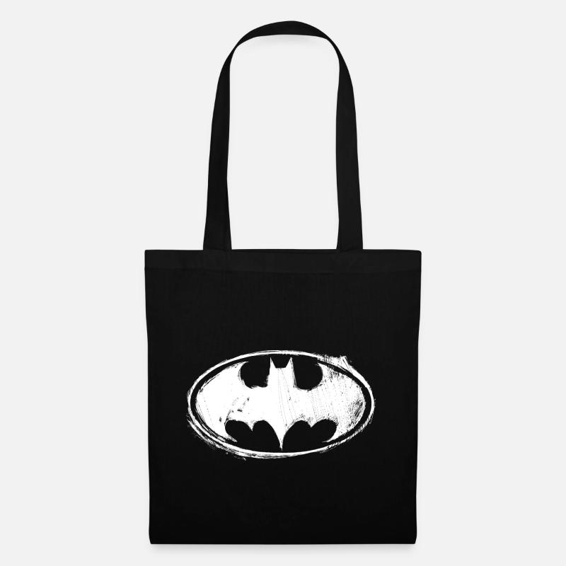 Batman Logo White Chalk - Tote Bag - black