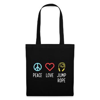 Peace Love Jump Rope - Stoffbeutel - Schwarz - Vorne