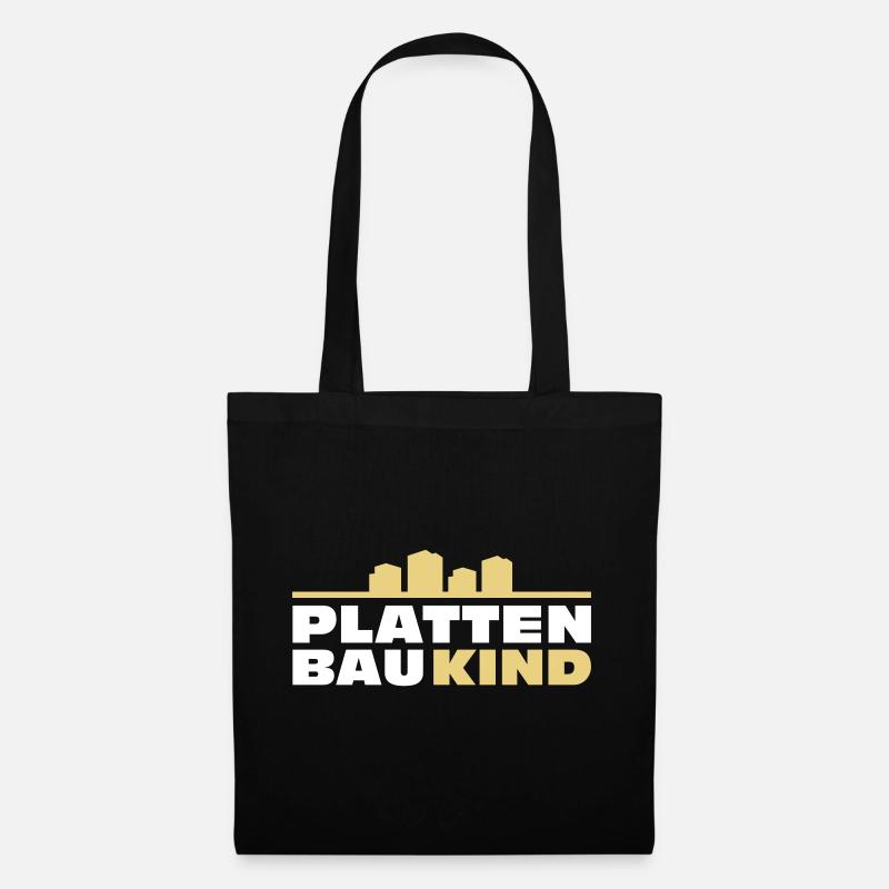 Plattenbau Kind - Osten DDR Ossi Plattenkind Block - Stoffbeutel - Schwarz