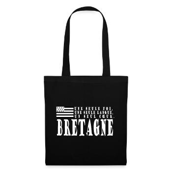 Gift idea Brittany. Proverb and Breton flag - Tote Bag - black - Front
