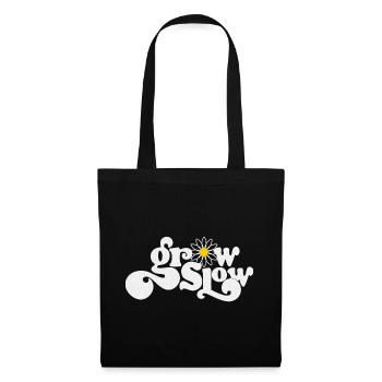 Grow Slow Vintage Hippie Flower Power - Stoffbeutel - Schwarz - Vorne