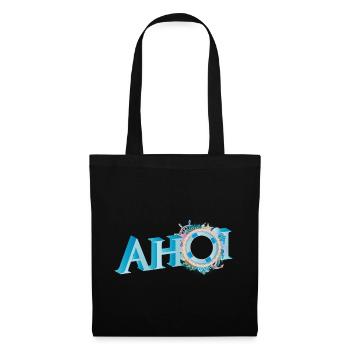 salutation du marin maritime lettrage Ahoi - Sac en tissu - noir - Devant