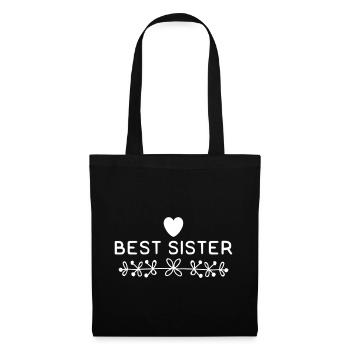 Meilleure sœur - Meilleure sœur avec cœur - Sac en tissu - noir - Devant