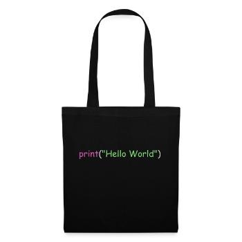 Hello World programming Python C++ C # - Tote Bag - black - Front