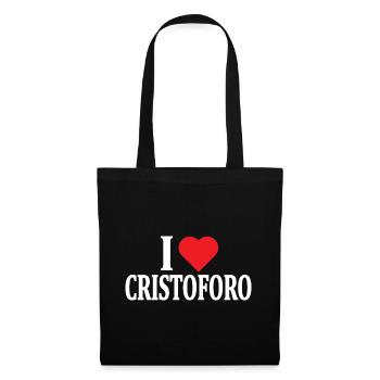 T-Shirt Ich liebe Cristoforo T-Shirt Geschenkidee - Stoffbeutel - Schwarz - Vorne