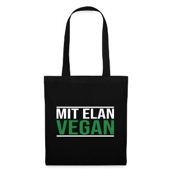Mit Elan Vegan - Veganer Spruch - Stoffbeutel - Schwarz - Vorne