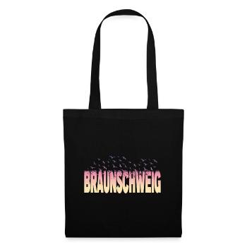 Braunschweig Deutschland Stadt Schrift Vögel - Stoffbeutel - Schwarz - Vorne