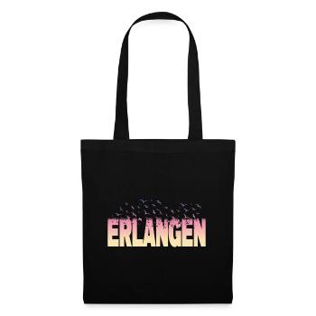 Erlangen Germany City Font Birds Skyline - Tote Bag - black - Front