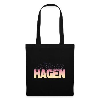Hagen Allemagne Ville Police Oiseaux Skyline - Sac en tissu - noir - Devant