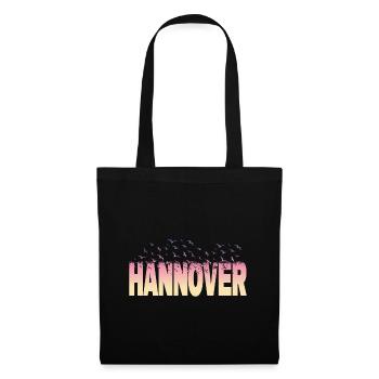 Hanovre Allemagne Ville Police Oiseaux Skyline - Sac en tissu - noir - Devant