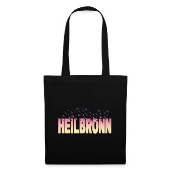 Heilbronn Allemagne Ville Police Oiseaux Skyline - Sac en tissu - noir - Devant