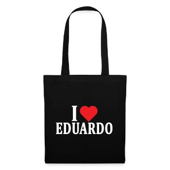 T-Shirt Ich liebe Eduardo T-Shirt Geschenkidee - Stoffbeutel - Schwarz - Vorne