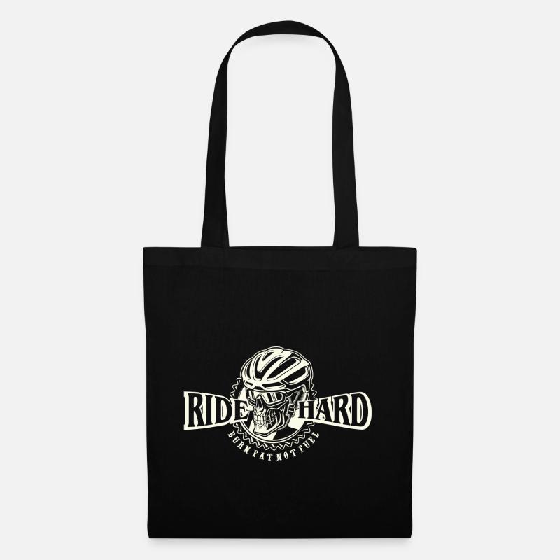 Cyclist Skull - ride hard - Stoffbeutel - Schwarz