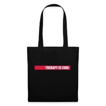 therapy is cool Quote - Tote Bag - black - Front