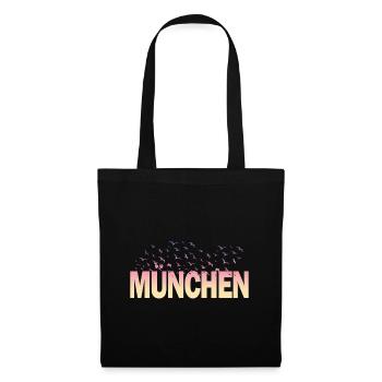 Munich Germany City Font Birds Skyline - Tote Bag - black - Front