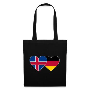 Islande Allemagne Flag Coeur - Sac en tissu - noir - Devant