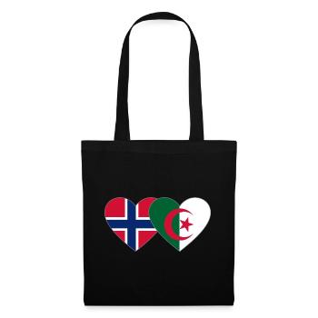 Norvège Algérie Flag Heart - Sac en tissu - noir - Devant