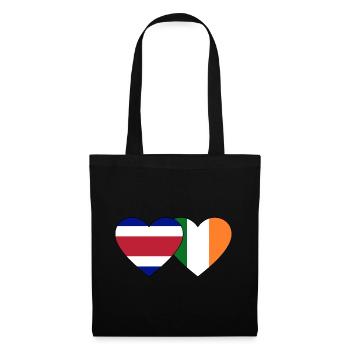 Coeur du drapeau de l’Irlande du Costa Rica - Sac en tissu - noir - Devant