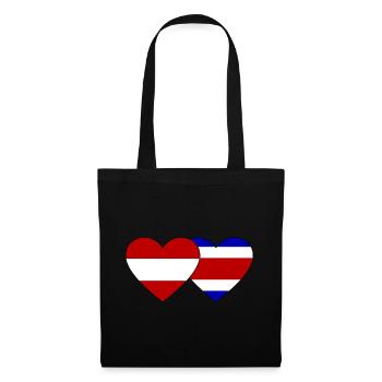 Autriche Costa Rica Drapeau Coeur - Sac en tissu - noir - Devant