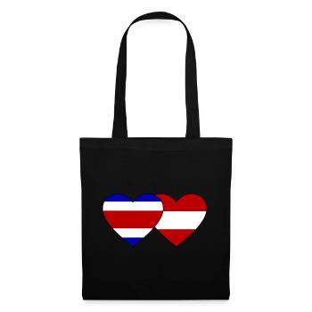 Costa Rica Austria Flag Heart - Tote Bag - black - Front