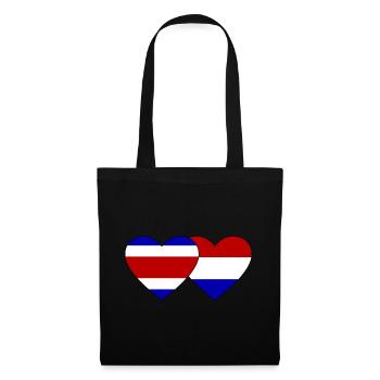 Costa Rica Holland Flag Heart - Tote Bag - black - Front