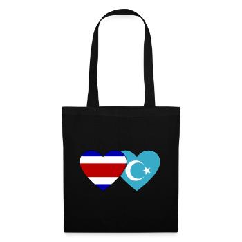 Coeur de drapeau ouïghour du Costa Rica - Sac en tissu - noir - Devant