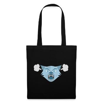 Wütender Wolf - Stoffbeutel - Schwarz - Vorne