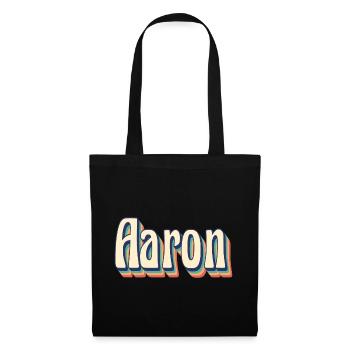 Aaron T-Shirt Retro T-Shirt Vintage Geschenkidee - Stoffbeutel - Schwarz - Vorne