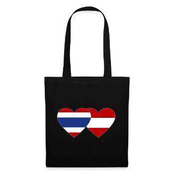 Thailand Austria Flag Heart - Tote Bag - black - Front