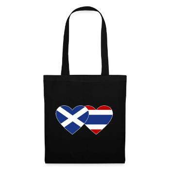 Schottland Thailand Flagge Herz - Stoffbeutel - Schwarz - Vorne