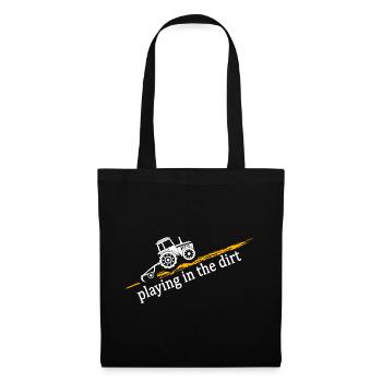 Tracteur « conducteur de tracteur sale » champ fermier - Sac en tissu - noir - Devant