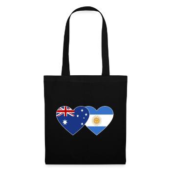 Coeur de drapeau Australie Argentine - Sac en tissu - noir - Devant