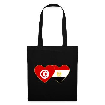 Tunisia Egypt Flag Heart - Tote Bag - black - Front