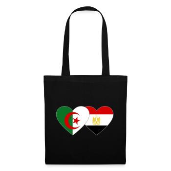 Algeria Egypt Flag Heart - Tote Bag - black - Front