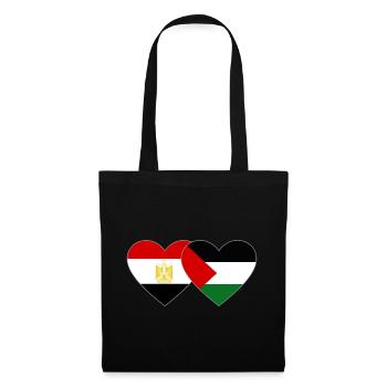 Egypte Palestine Drapeau Coeur - Sac en tissu - noir - Devant