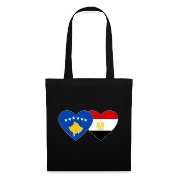 Kosovo Egypt Flag Heart - Tote Bag - black - Front