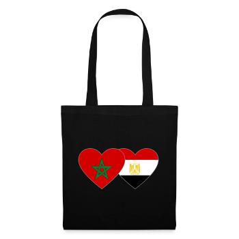 Morocco Egypt Flag Heart - Tote Bag - black - Front